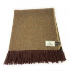 100% Wool Blanket/Throw/Rug Brown & Fawn Herringbone